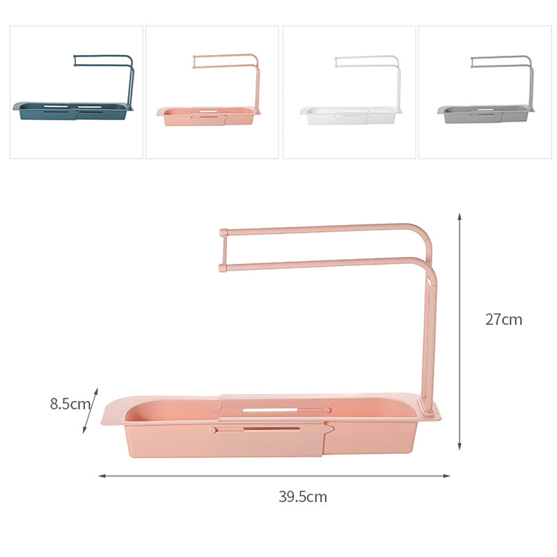 Telescopic Sink Rack Holder Expandable Storage Drain Basket