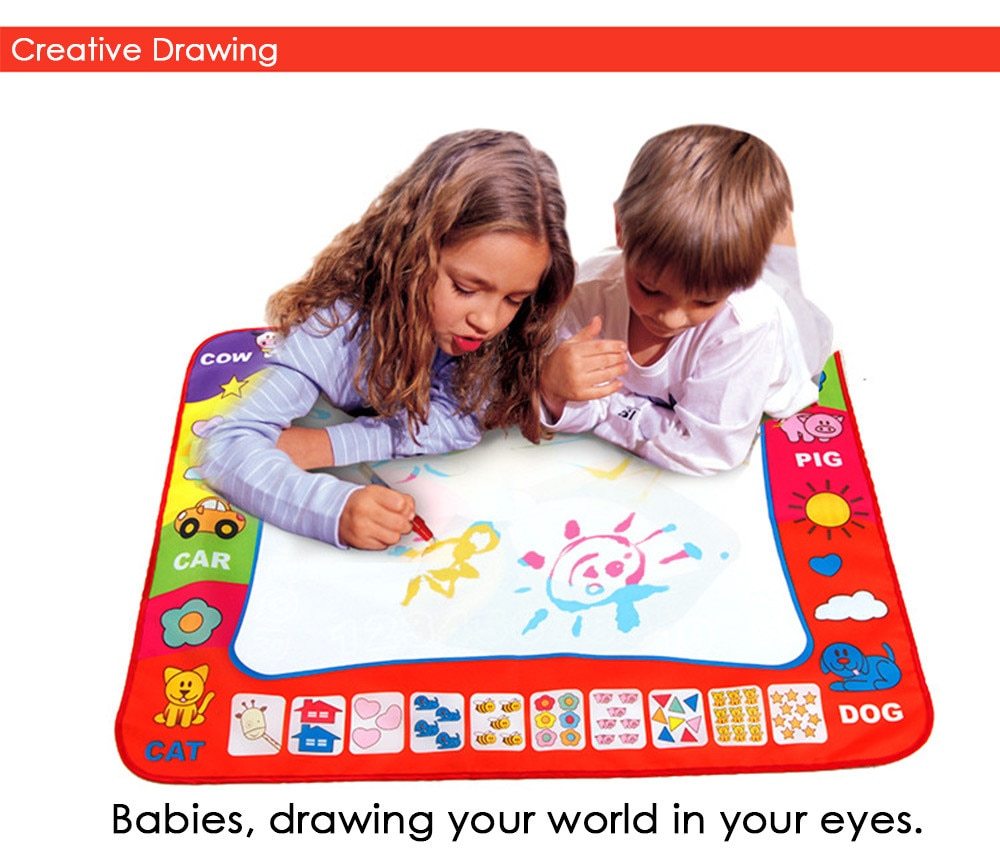 Baby Kids Add Water with Magic Pen Doodle Painting Picture Water Drawing Play Mat 80 x 60cm