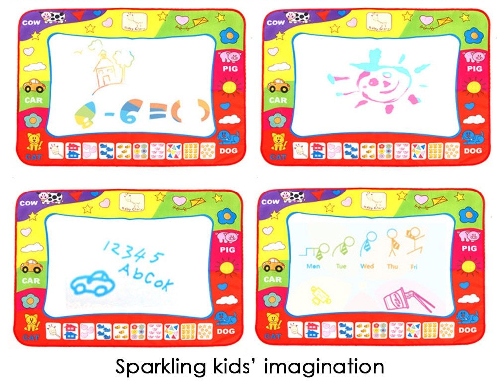 Baby Kids Add Water with Magic Pen Doodle Painting Picture Water Drawing Play Mat 80 x 60cm