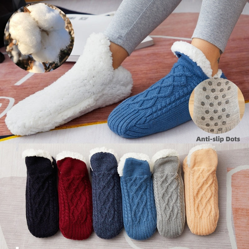 Winter Woolen Socks | Women Thicken Warm Home Bedroom Socks Non-slip Foot