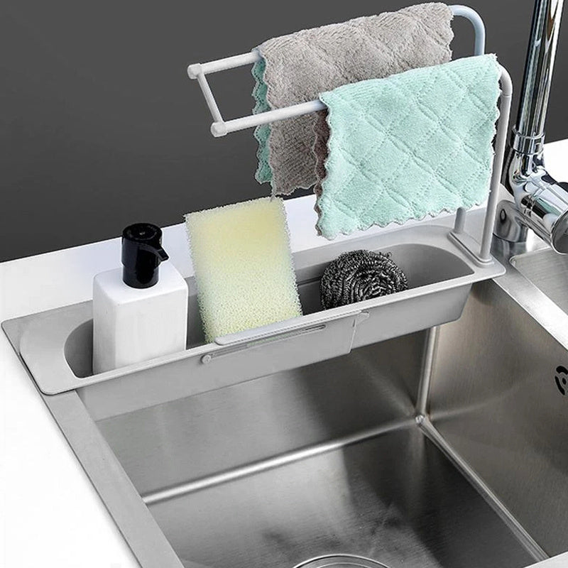 Telescopic Sink Rack Holder Expandable Storage Drain Basket