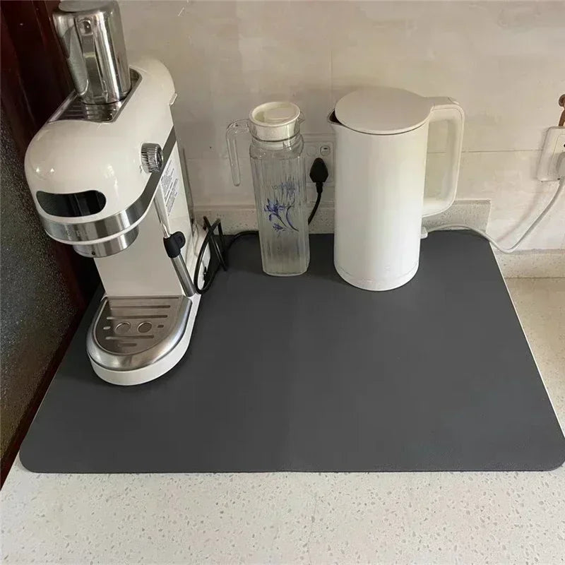 Kitchen Absorbent Tableware Placemats Rubber Drain Pad Heat Resistant Counter Mat Water Dispenser Machine Moisture-proof Mat