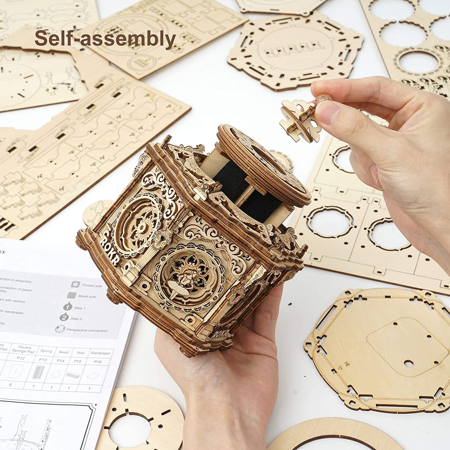 DIY Mechanical Music Box Kit 3D Wooden Puzzle Box