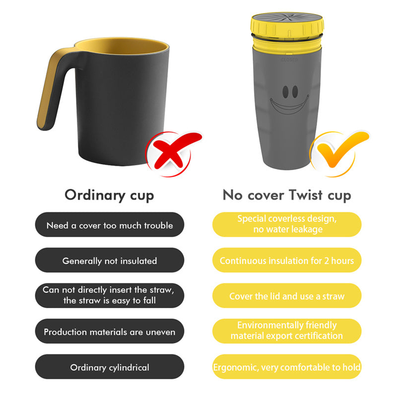 No Cover Twist Cup Travel Portable Cup